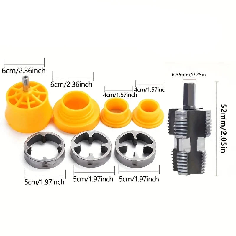 Set za izradu vanjskih i unutarnjih PVC navoja na bušilici