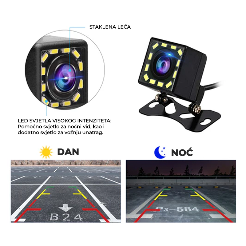 HD Stražnja Kamera s Noćnim Vidom i LED Svjetlima
