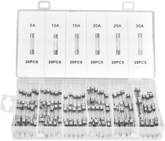 Set staklenih osigurača 120 kom 5–30A KD1302