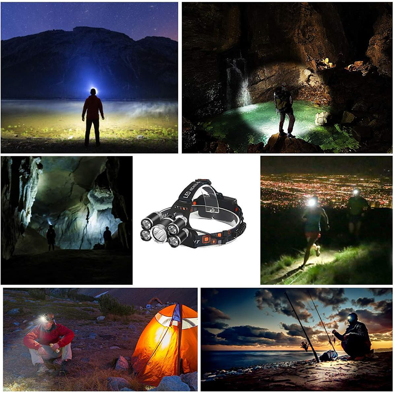 ZOOM led naglavna lampa 5×Cree T6 | domet 300 m, vodootporna