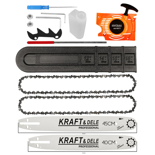 Kraft&Dele motorna pila 5,9 ks 2 lanca 40 cm+45cm