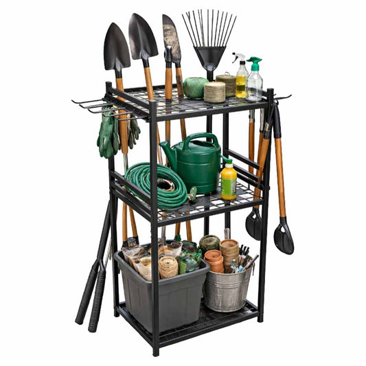 Stalak Za Vrtni Alat 81 x 43 x 30 cm Crni