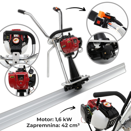 Vibrirajuća ploča (vibracijska letva) – 2 m, benzinski pogon