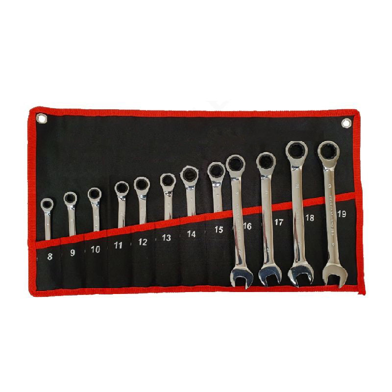 set viljuškasto-okastih ključeva s račnom zglobni 12 kom