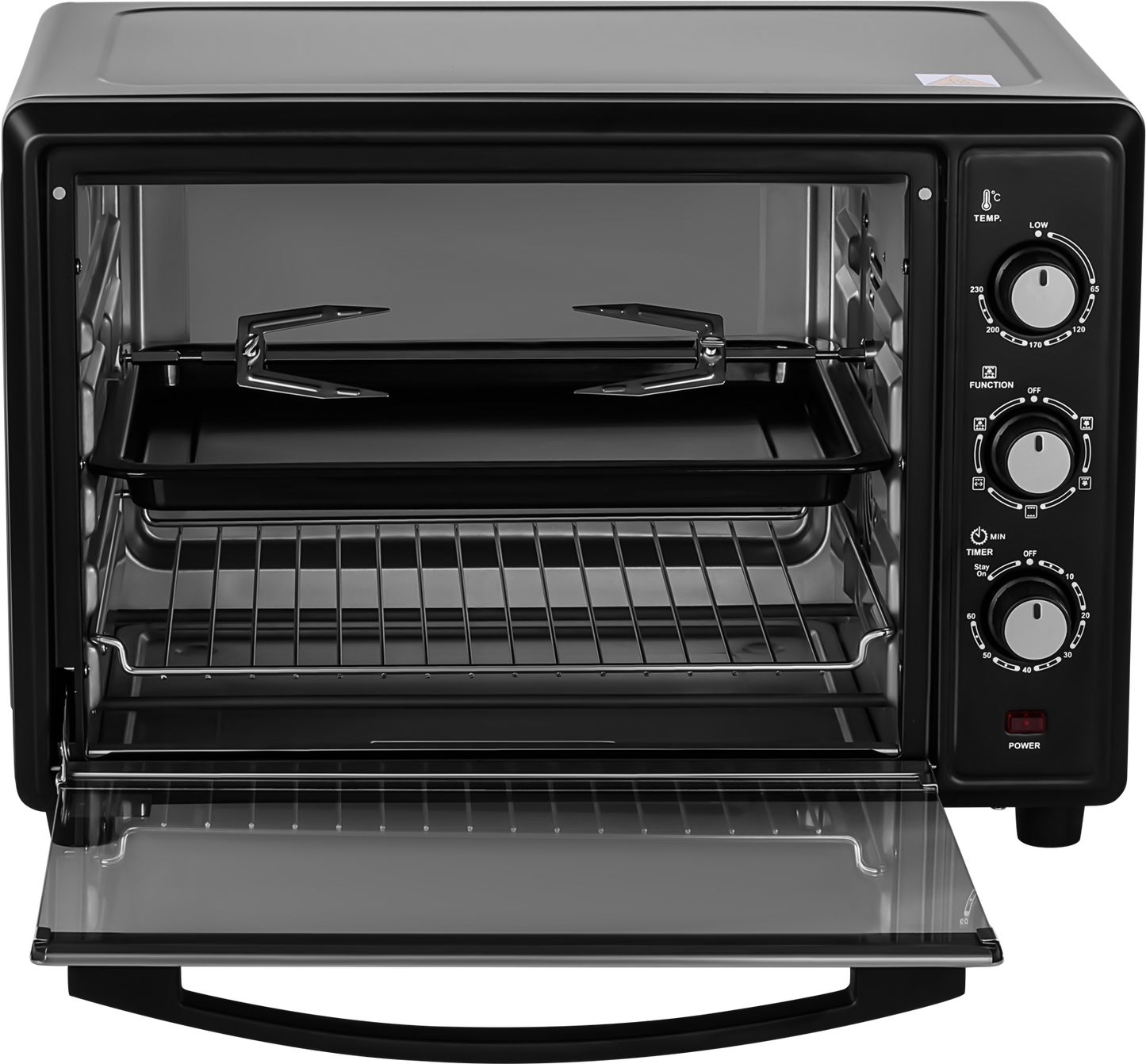 Električna pećnica 45L 2000W s roštiljem i roštilj-ražnjem