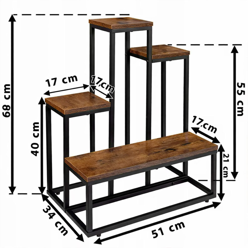 Metalni stalak za cvijeće 68 cm FOS-H4