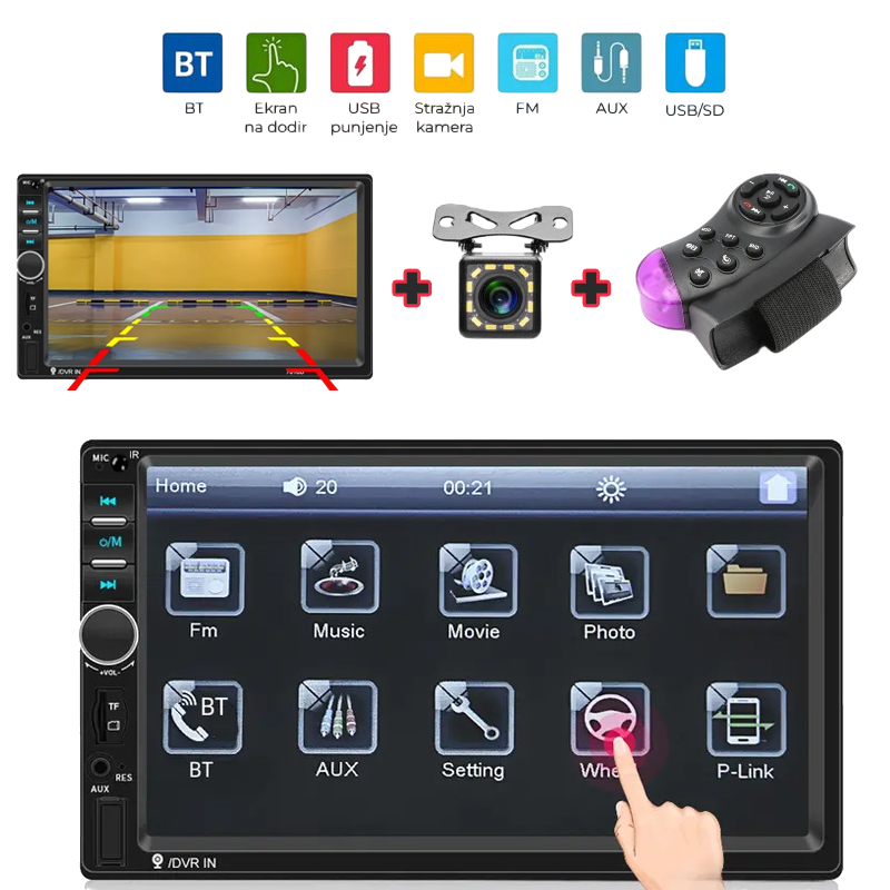 AUTO RADIO LCD WDS-35 s kamerom za parking