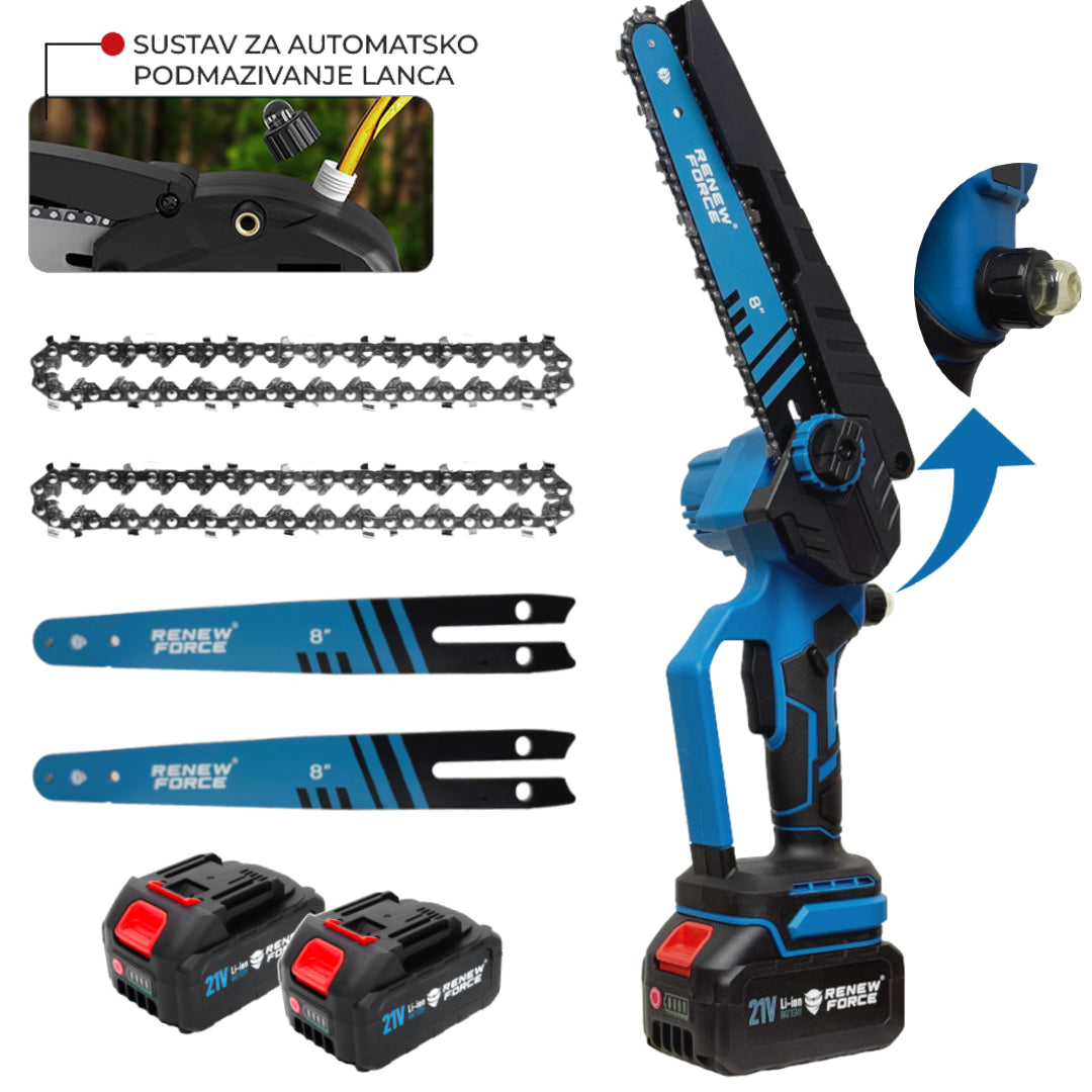 RENEW FORCE aku pila 19 cm 21Vx2 sa sustavom za podmazivanje