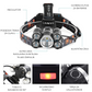 ZOOM led naglavna lampa 5×Cree T6 | domet 300 m, vodootporna