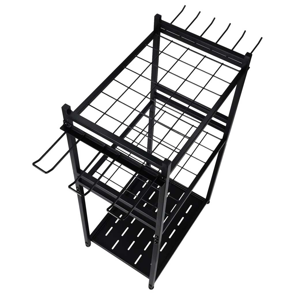 Stalak Za Vrtni Alat 81 x 43 x 30 cm Crni