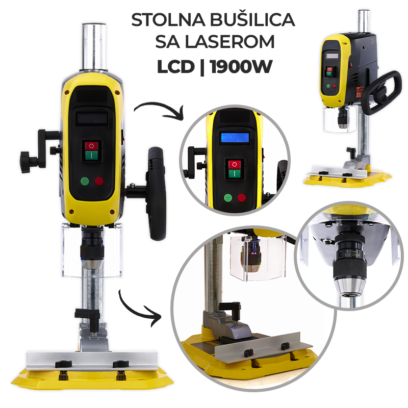 Stolna bušilica sa laserom | LCD, 1900W