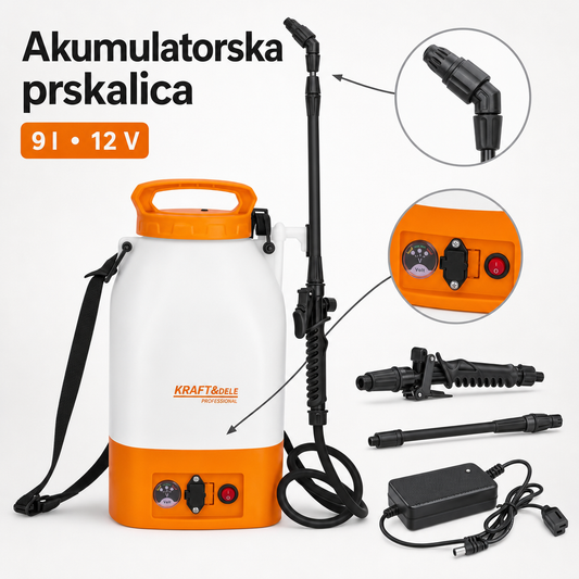 Akumulatorska leđna prskalica 9l