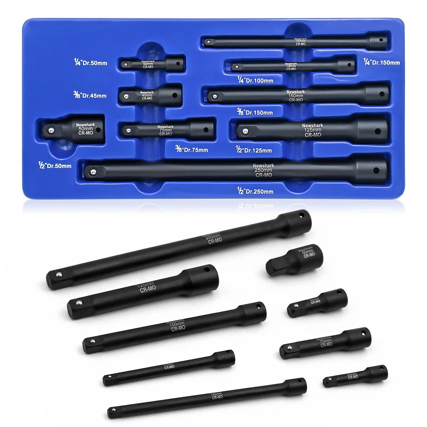 Produžetci za nasadne ključeve 1/4", 3/8", 1/2" | 9-dijelni